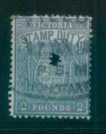 AUSTRALIA VICTORIA STAMP DUTY REVENUE 1879  £2 WMK I UPRIGHT PERF 12.5 BF#021 - Fiscali