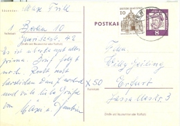 Berlin (West) TGST 1965 DP-Postkarte 8 Pf. Gutenberg Postkarte In Die DDR - Cartas & Documentos