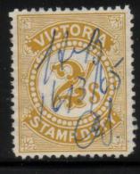 AUSTRALIA VICTORIA STAMP DUTY REVENUE 1904 NUMERAL DESIGN 2/- OLIVE BF#86 - Fiscale Zegels