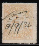 AUSTRALIA VICTORIA STAMP DUTY RELIEF REVENUE1930  2D BROWN BF#2 - Revenue Stamps