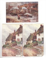 3 THREE CADGWITH RAPHAEL TUCK & SONS OILETTE JOTTER ARTIST DRAWN POSTCARDS - 2 ARE THE SAME - Autres & Non Classés