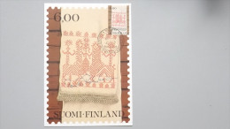 Finnland 862 Yt 826, SG 898 Fa 865  Maximumkarte MK/CM, SST WIPA ´81, 31.5.81, „Käspaikka“: Karel. Stickerei - Maximum Cards & Covers