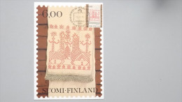 Finnland 862 Yt 826, SG 898 Fa 865  Maximumkarte MK/CM, SST NORDIA ´81, 8.5.81, „Käspaikka“: Karelische Stickerei - Cartes-maximum (CM)