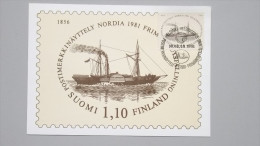 Finnland 880 Yt 844 Sc 654 Fa 882, Maximumkarte MK/CM, SST NORDIA ´81, 6.5.81, Postschiff „Fürst Menschikow“ (1936) - Tarjetas – Máximo