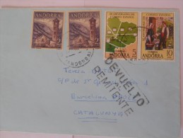 Andorre Espagnol Lettre De Escaldes 1987 Pour Barcelona - Lettres & Documents