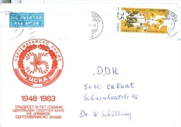 Bulgarien Sofia TGST 1990 Luftpostbrief Mi. 3737 Veilchen Blume Brief Nach DDR - Covers & Documents