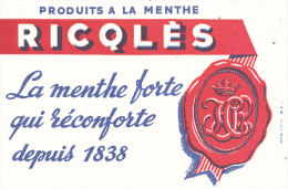 BU 1069 / BUVARD    PRODUITS A LA MENTHE  RICQLES - Liqueur & Bière