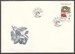 Czech Rep. / First Day Cover (1996/08 A) Praha: Eliomys Quercinus, Apple Tree Branch, Logo WWF, Twig Plums - Covers & Documents