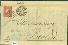 HANDGESCHREVEN BRIEF Uit 1870 Van ROTTERDAM Naar BERLIN NVPH 8 PUNTSTEMPEL  91 (8605) - Cartas & Documentos