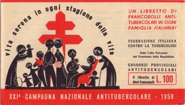 ITALIA 1958 - XXI CAMPAGNA ANTITUBERCOLARE - LIBRETTO ERINNOFILO CON 7 VALORI NUOVI - Andere & Zonder Classificatie