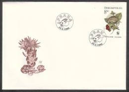 Czech Rep. / First Day Cover (1996/08 D) Praha: Sicista Betulina, Twig Blackberry, Logo WWF, Blooming Sempervivum - Lettres & Documents