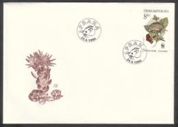 Czech Rep. / First Day Cover (1996/08 D) Praha: Sicista Betulina, Twig Blackberry, Logo WWF, Blooming Sempervivum - Brieven En Documenten