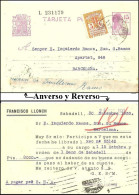 Tarjeta De La II Repúbica 'Matrona' Privatizada "Francisco Llonch" De Sabadell, Edifil-69FBb. - 1931-....