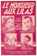 Le Monsieur Aux Lilas, Henri Contet - Aimé Barelli, Lucienne Delyle, André Claveau, Freddy Balta, Partition Chant - Vocals