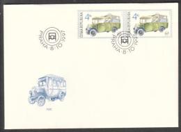 Czech Rep. / First Day Cover (1997/14 A) Praha: Commercial Vehicles - Praga (1928) Postal Bus, L&K (1921) Postal Bus - Bus