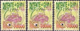 ITALIA 1996 - N° 3 BOLLI PER PATENTI DI GUIDA - NUOVI MNH** - PUNZONATURA ORIGINALE - Fiscali
