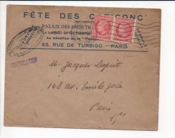 1948 Dateur Paris 85 Rue Du Temple ( étoile Et Tiret )/ Obl.Mécanique Flier 7  L.o.  Sur Paire Mazelin,Fête Des Caf'Conc - Oblitérations Mécaniques (Autres)