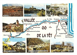 Cp, Carte Géographique - Vallée De La Têt (66) - Carte Geografiche