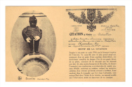 Belgique: Bruxelles, Manneken Pis En Uniforme De Poilu Français, Citation à L' Ordre Du Bataillon (14-2151) - Famous People
