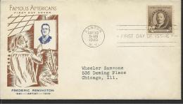 USA - 1940 Famous Americans, Frederic Remington First Day Cover - 1851-1940