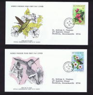 1976  Bird Series: Carib, Hummingbird   WWF FDCs With Inserts - St.Vincent (1979-...)