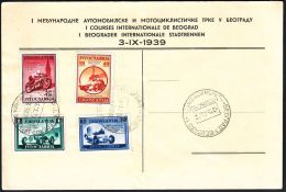 Yugoslavia 1939, FDC Cover "1st International Automobile Race, Belgrade" W./ Special Postmark "Belgrade", Ref.bbzg - FDC