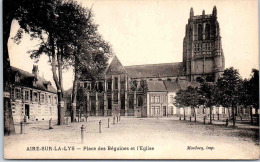 62 AIRE SUR  LA LYS - Place Des Béguines Et L'église - Aire Sur La Lys