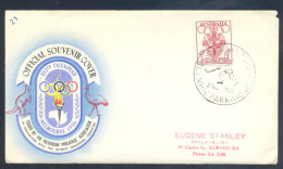 Australia Olympic Games 1956 Melbourne FDC Cover - Coat Of Arms Stamp - Field Hockey Oylmpic Park Handstamp - Estate 1956: Melbourne