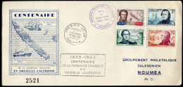 NOUVELLE CALEDONIE - N° 280 A 283 / FDC DU 28/9/1953, 100 ANS DE PRÉSENCE FRANCAISE - TB - FDC