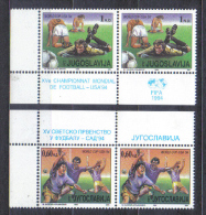 Jugoslavia Mi 2660-2661 Soccer Championship In Pair 1994 MNH - 1994 – États-Unis