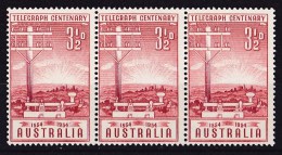 Australia 1954 Telegraph Centenary Strip Of 3 MNH - Mint Stamps