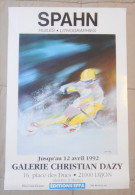 Affiche 60x40 Victor Spahn Expo Gallerie Christian Dazy Dijon 1992 Tres Rare Bon Etat Livrée Roulée Port Offert - Plakate & Poster