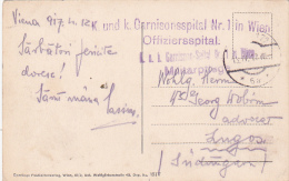 KUND K. GARNIOSONSPITAL NR.1 WIEN, OFFIZIERSSPITAL, CENSORED, 1917, WW1 - Guerre Mondiale (Première)
