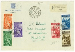VATICANO LETTERA RACCOMANDATA CON SERIE COMPLETA CONGRESSO GIURIDICO INTERNAZIONALE - ANNO 1935 - CERT. RAY - Covers & Documents