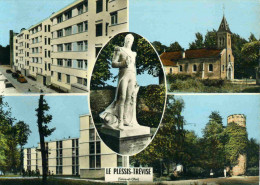 LE PLESSIS-TREVISE - VAL DE MARNE  (94) -  PEU COURANTE CPSM MULTIVUES DE 1965. - Le Plessis Trevise