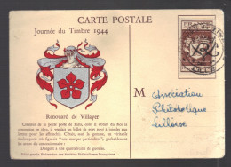 FRANCE 1944 N°  668 Obl. S/CP  FDC Journée Du Timbre - ....-1949