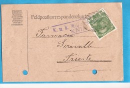 1915  ERSTE WELTKRIEG WW I AUSTRIA  CROATIEN HRVATSKA  KRAJINA KNIN  ZENSUR  POSTAKARD  PER TRIESTE - WO1