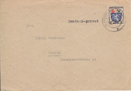Germany French Zone Cover Franked Scott #4N9 24pf Saarland Coat Of Arms Postmark: Schwenning 07 10 46 - Autres & Non Classés