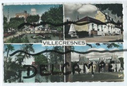 CPSM - Villecresne - La Clinique - La Mairie - L´Etang - Le Château De Grosbois - Villecresnes