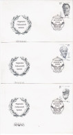 Russia USSR 1991 FDC X3 Sakharov, Pavlov, Mechnikov, Nobel Prize Winners - FDC