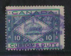CANADA 1912 CUSTOMS DUTY REVENUE 10C BLUE BF#4 - Fiscaux