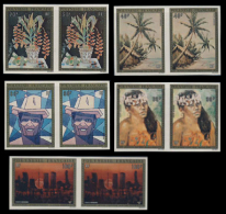 CV:€670.00 TFRENCH POLYNESIA 1974 Local Oil Paintings IMPERF.PAIRS:5        [épreuve Prueba Druckprobe Prova] - Imperforates, Proofs & Errors