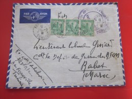 MILITARIA Lettre Cachet à Date Et Militaire CADM 2/43e RIC  Région Militaire Ferryville Tunisie Pr Lieutenan RABAT Maroc - Cartas & Documentos