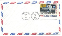 ETATS  UNIS   ENVELOPPE   POSTE  AERIENNE   FIRST  MAN   ON  THE  MOON - Covers & Documents