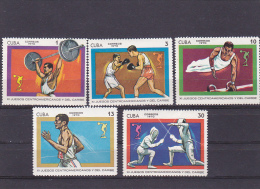 WEIGHT LIFTING, BOXING, GYMNASTICS, ATHLETISM, SCRIME, 1970, MNH, CUBA - Unused Stamps