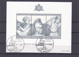 PAINTINGS, BIMILLENARIO DI VIRGILIO, BLOCK STAMP, USED,1981, SAN MARINO - Used Stamps
