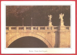 CARTOLINA VG ITALIA - ROMA - Ponte Sant'Angelo - 12 X 17 - ANNULLO ROMA FIUMICINO 2003 - Ponts