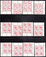 Canada MNH Complete Set Of Plate Blocks (36 In Total) Fourth Issue Of Centennial (Red) Postage Dues - Port Dû (Taxe)