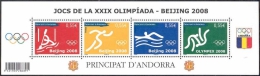 French Andorra 2008 Jeux Olympique Olympic Games Beijing Miniature Sheet MNH - Blocks & Kleinbögen