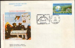 Romania- Occasionally Special Cover 1991- Arctic Expedition,geographic North Pole - Mission, Dominique Elin - Expediciones árticas